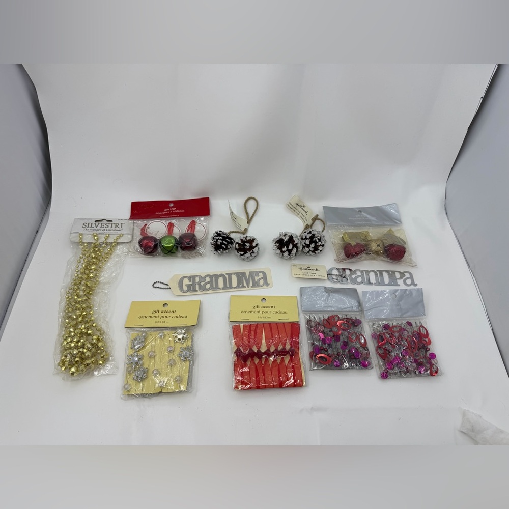 11 New Vintage Hallmark Pier One Gift Trim Accent Tags Grandparents Shiny Bright
